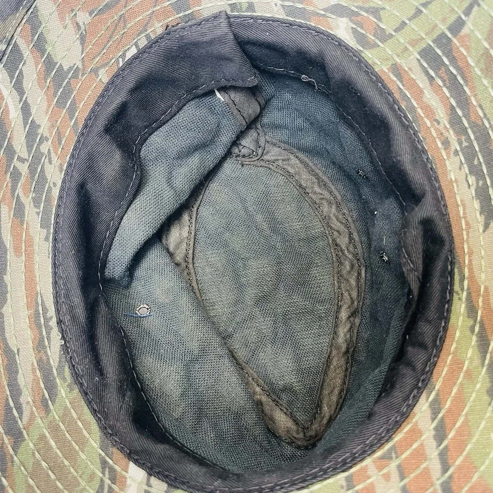 VINTAGE 80s 90s Real‎ tree Camo Boonie Bucket Hat Hunting Outdoors Size S